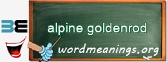 WordMeaning blackboard for alpine goldenrod